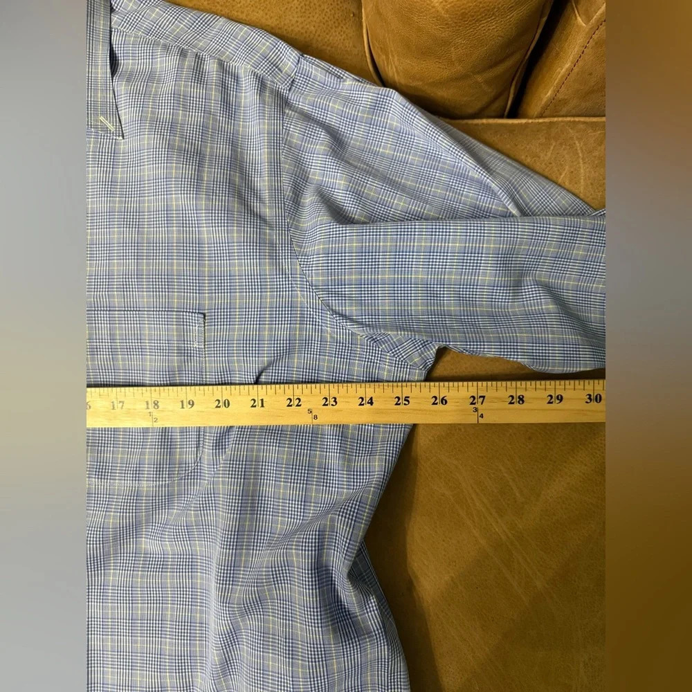 Brooks Brothers Blue And Yellow Plaid Button Up Shirt Size 17-35 - Picture 6 of 8